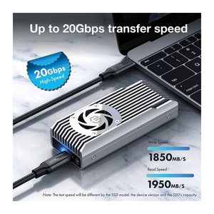 GRAUGEAR externes Gehäuse USB-C M.2 NVMe mit Lüfter 20Gbit