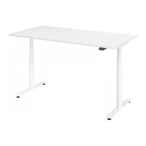 HAMMERBACHER VXDLR16 elektrisch höhenverstellbarer Schreibtisch weiß rechteckig, T-Fuß-Gestell weiß 160,0 x 80,0 cm