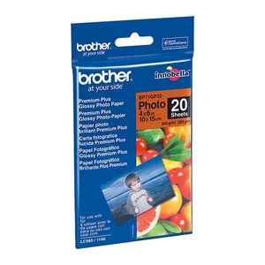 brother Fotopapier BP71GP20 DIN A6 glänzend 260 g/qm 20 Blatt