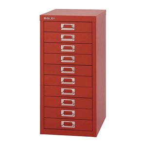 BISLEY MultiDrawer™ L2910 Schubladenschrank kardinalrot 10 Schubladen 27,8 x 38,0 x 59,0 cm, 1 St.