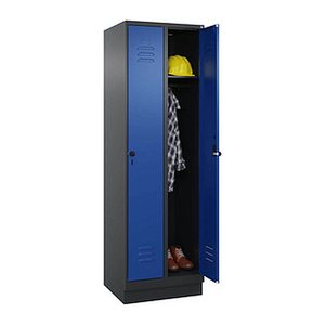 CP Spind Classic PLUS enzianblau, schwarzgrau 080020-20 S10061, 2 Schließfächer 60,0 x 50,0 x 195,0 cm