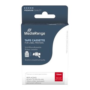 MediaRange Schriftbandka. Brother TZ-435/TZe-435 12mm 8m ws