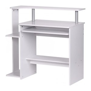 WOHNLING Schreibtisch weiß rechteckig, Wangen-Gestell weiß 94,0 x 48,0 cm