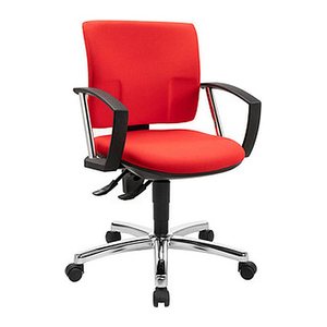 Topstar Bürostuhl Pro 30 chrom, PU39AG21 Stoff rot, Gestell chrom