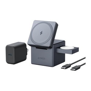 ANKER 3-in-1 Cube Induktive Ladestation schwarz, Kabellänge: 1,5 m, 30 Watt