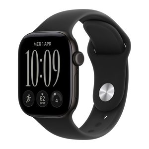Apple Watch 12 42 mm Aluminium schwarz (GPS + Cellular) Sportarmband S/M schwarz