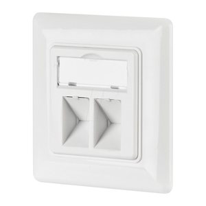 EFB Netzwerkdose 2-fach für Keystones, Weiss, RAL 9003