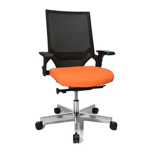 Topstar Bürostuhl T300, TA309A T340 Stoff orange, Gestell alu