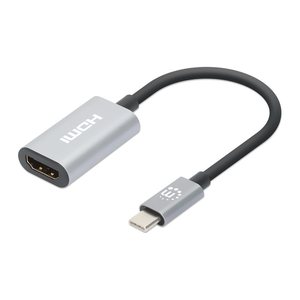 MANHATTAN USB-C auf HDMI-Adapter 4K 60Hz Alu Space grau