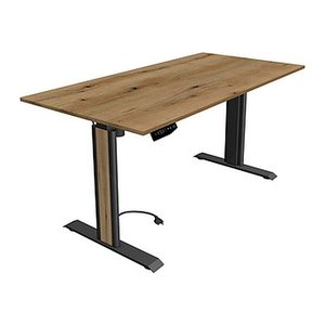 Kerkmann Move 1 advance elektrisch höhenverstellbarer Schreibtisch eiche rechteckig, T-Fuß-Gestell grau 160,0 x 80,0 cm