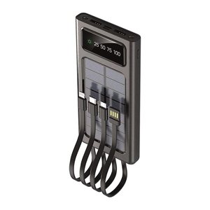 2GO Powerbank Solar 10000mAh mit LED Taschenlampe schwarz