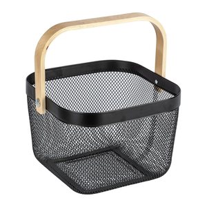 WENKO Bambusa Aufbewahrungskorb schwarz 25,0 x 25,0 x 17,0 cm, 1 St.
