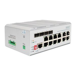 DIGITUS Switch 8 Port Gigabit PoE, L2 managed, 4 SFP Uplink
