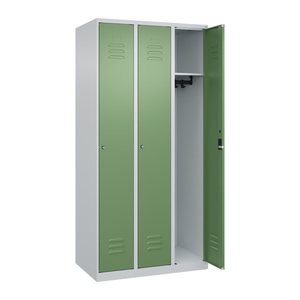 CP Spind Classic Plus lichtgrau, resedagrün 080000-30 S10023, 3 Schließfächer 90,0 x 50,0 x 185,0 cm