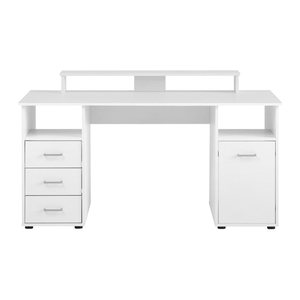 MÖBELPARTNER Niels light Schreibtisch perlweiß rechteckig, Wangen-Gestell weiß 150,0 x 70,0 cm