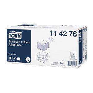 TORK Einzelblatt-Toilettenpapier T3 Premium Extra Soft 2-lagig, 7.560 Tücher