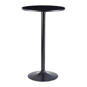 WOHNLING Stehtisch rund MDF-Platte schwarz 60,0 x 60,0 x 100,0 cm, 1 St.
