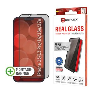 DISPLEX® Real Glass Display-Blickschutzglas für Apple iPhone 13, iPhone 13 Pro, iPhone 14, iPhone 16e