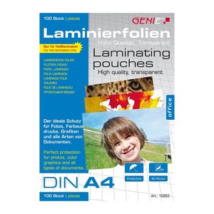 GENIE Laminiertaschen 100 A4 Folien