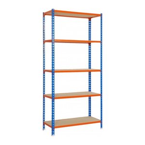 Simonrack Schwerlastregal MADERCLICK MEGA PLUS 5/600 8425437154393 blau, orange, holz 120,0 x 60,0 x 200,0 cm