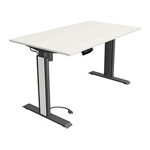 Kerkmann Move 1 advance elektrisch höhenverstellbarer Schreibtisch weiß rechteckig, T-Fuß-Gestell grau 140,0 x 80,0 cm