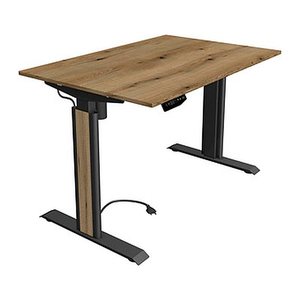 Kerkmann Move 1 advance elektrisch höhenverstellbarer Schreibtisch eiche rechteckig, T-Fuß-Gestell grau 120,0 x 80,0 cm