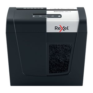Rexel Secure MC3 Aktenvernichter mit Partikelschnitt P-5, 2 x 15 mm, bis 3 Blatt, schwarz