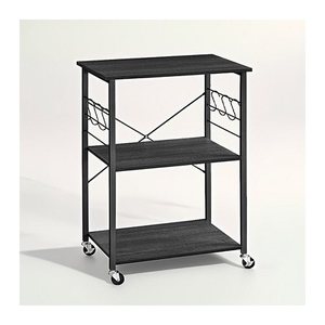 VASAGLE Servierwagen braun, schwarz 60,0 x 40,0 x 89,0 cm