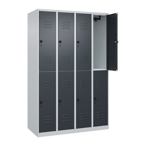CP Spind Classic Plus anthrazitgrau, lichtgrau 080300-40 S10007, 8 Schließfächer 120,0 x 50,0 x 185,0 cm