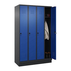 CP Spind Classic PLUS enzianblau, schwarzgrau 080020-40 S10055, 4 Schließfächer 120,0 x 50,0 x 195,0 cm