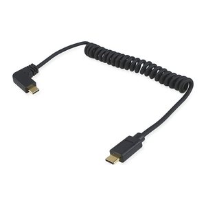 Equip Kabel USB-C2.0->C 90°Coil PD60W St/St 1.00m schwarz