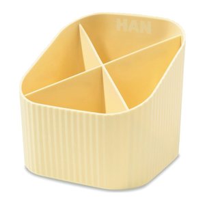 HAN Stiftehalter X-LOOP pastellgelb Kunststoff 4 Fächer 11,1 x 11,1 x 10,5 cm