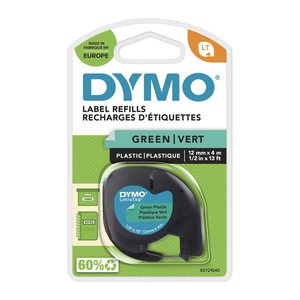 DYMO Schriftband LetraTag 91224 S0721640, 12 mm, schwarz auf grün, 1 St.