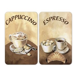 WENKO Herdabdeckplatten Kaffee braun, 2 St.