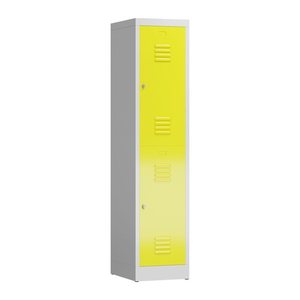ClassiX Spind lichtgrau, zinkgelb X-523216, 2 Schließfächer 41,5 x 50,0 x 180,0 cm