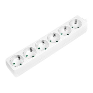 Logilink Steckdosenleiste 6-fach mit Schutzkontakt , weiß