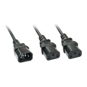 LINDY IEC-Y-Netzkabel 1xIEC320 C14 - 2xIEC32 2m