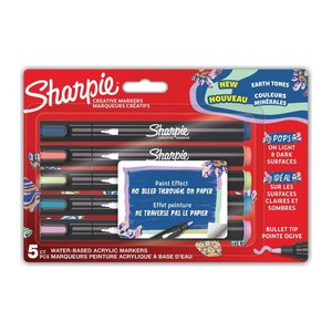 Sharpie Kreativmarker Rundspitze Acryl Erd Farben 5er Blister