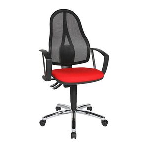 Topstar Bürostuhl Point 60 Netz Plus, G210 Stoff rot, Gestell chrom