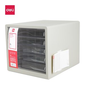 DELI Schubladenbox 5 Schubladen 27,5x34x26cm hellgrau