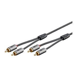 goobay Cinch Kabel 0,5 m silber, schwarz, 1 St.