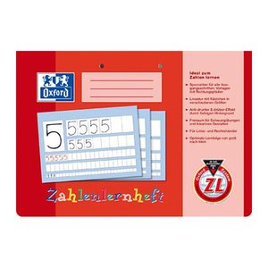OXFORD Schreiblernheft Zahlenlernheft Lineatur ZL kariert DIN A4 quer ohne Rand, 16 Blatt, 1 St.