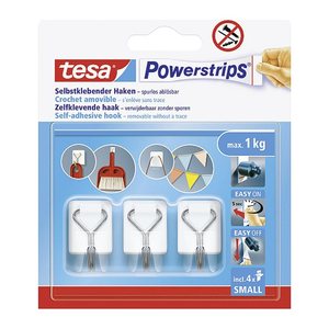 tesa Powerstrips Klebehaken für max. 1,0 kg, 3,5 x 6,0 cm, 3 St.