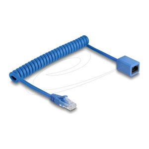 DELOCK RJ45 Spiralkabel Stecker zu Buchse Cat.6 UTP 0,6-1,2m
