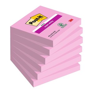 Post-it® Super Sticky Haftnotizen extrastark pink, 6 Blöcke