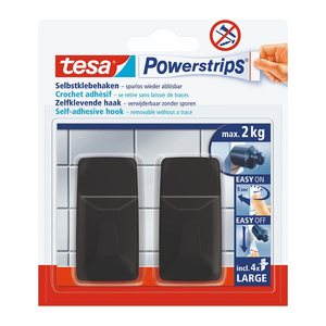 tesa Eckig Large Klebehaken für max. 2,0 kg, 2,0 x 5,0 cm, 2 St.