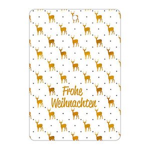 LUMA Geschenkanhänger mehrfarbig Frohe Weihnachten mit goldenen Hirschen, 10 St.