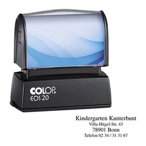 COLOP Textstempel, individualisierbar EOS 20 selbstfärbend blau, schwarz, rot ohne Logo, 1 St.