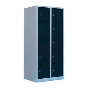 LÜLLMANN Schließfachschrank anthrazit, lichtgrau 523928, 10 Schließfächer 80,0 x 50,0 x 190,0 cm