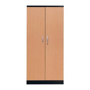 Gürkan Stahlschrank 100125 tiefschwarz, buche 4 Fachböden 92,0 x 42,0 x 195,0 cm, aufgebaut, 1 St.